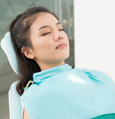 Relaxed patient in dental chair