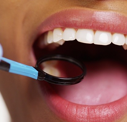 Patient receiving dental exam