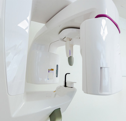 a white cone beam CT scanner