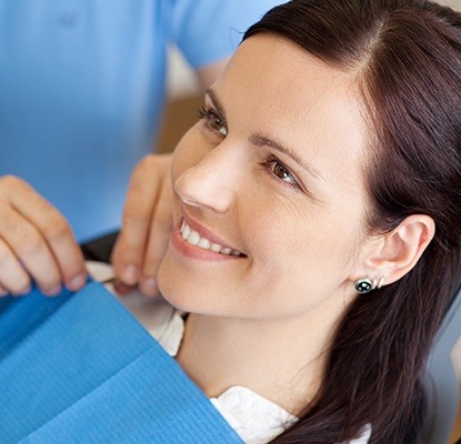 Woman in dental chair