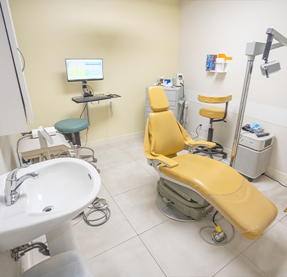 Woman in dental chair