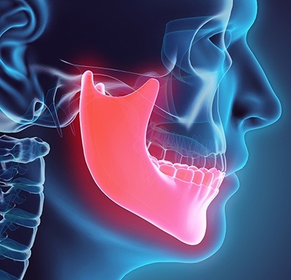 Animation of jaw and skull bone