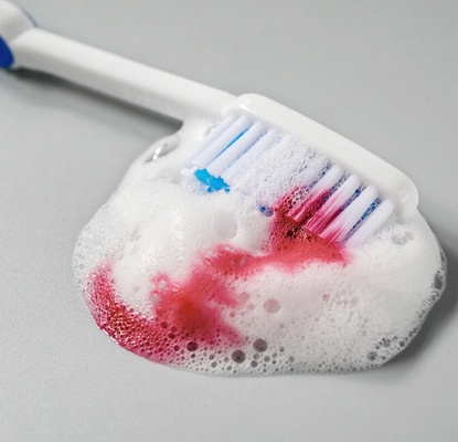 Bloody toothbrush