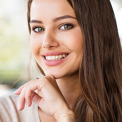 Young woman with flawless smile