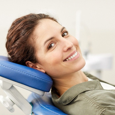 Smiling dental patient