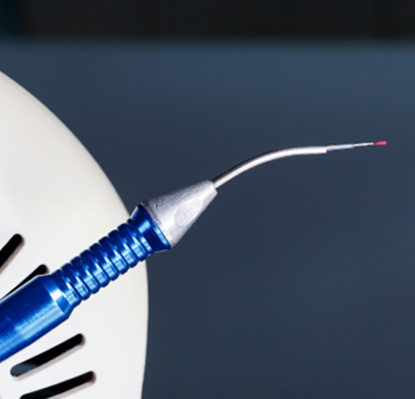a close-up view of a dental laser