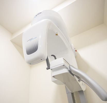 Woman receiving 3D x-rays