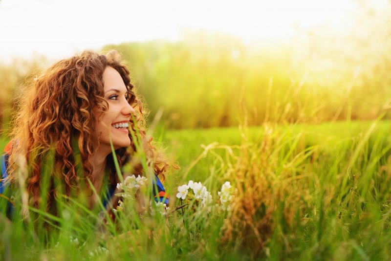 Woman smiling